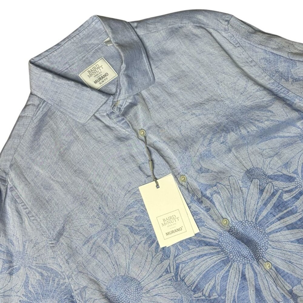 Baird McNutt Murano Slim Fit Mens Long Sleeve button Down Size XL Floral